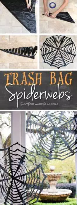 Diy Trashbag Spiderwebs
