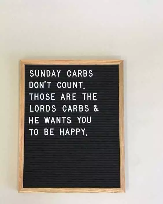 Letter Board Quotes  Carbs On Sundays