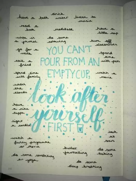 Bullet Self Care List