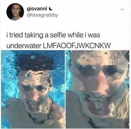 Funny Selfie Underwater