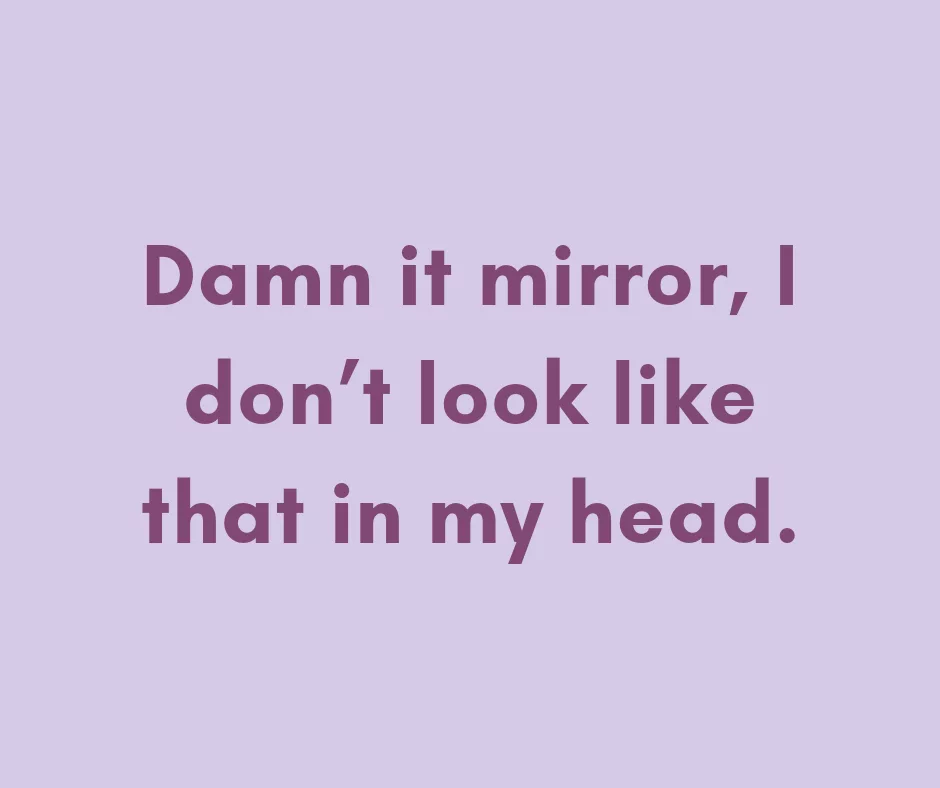 Damn It Mirror I Don’t Look Like That In My Head.