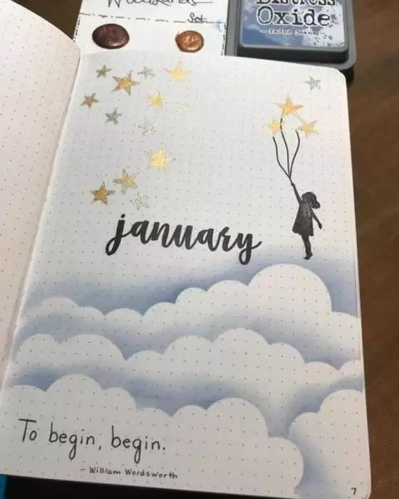 Bujo Stunning January Page