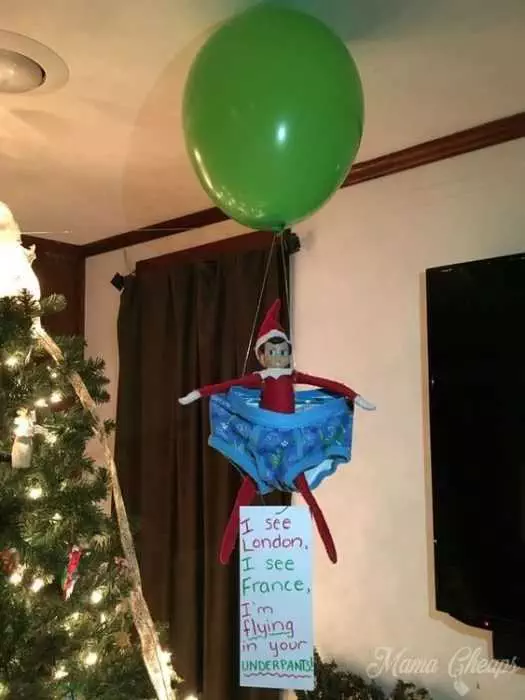 Clever Elf On The Shelf Ideas  Underwear Hot Air Balloon