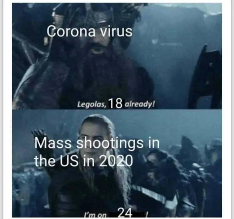 Corona-Virus-Meme-6 Coronavirus Meme Showing Death From Coronavirus Vs Death From Mass Shooting