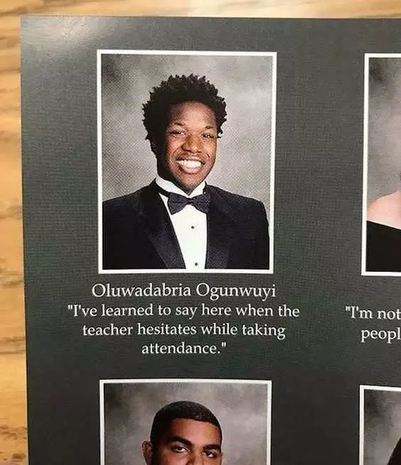 Funny Yearbook Name