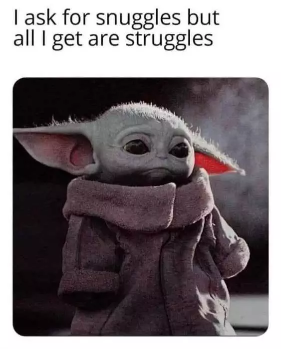 Yoda Struggles Snuggles