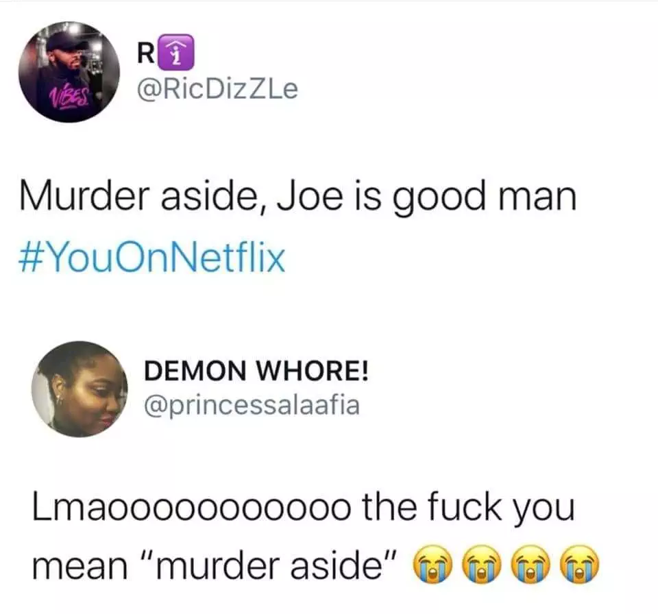 Joe Goldberg Memes  Murder Aside You Meme