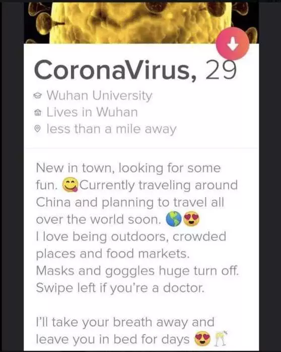 Corona Virus Dating Memes  Corona Virus Dating Profile