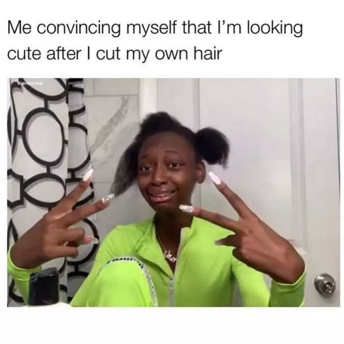 Funny Quarantine Memes  Cutting Own Hair