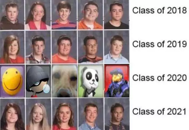 2020 Memes  Class Of 2020 School Year Book Picture