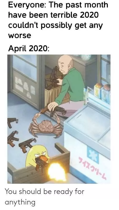 2020 Memes  2020 Meme Depicting Crabs Picking Up Guns