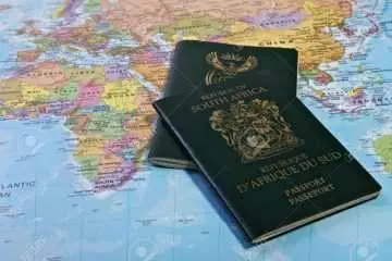 South African Passport On Map