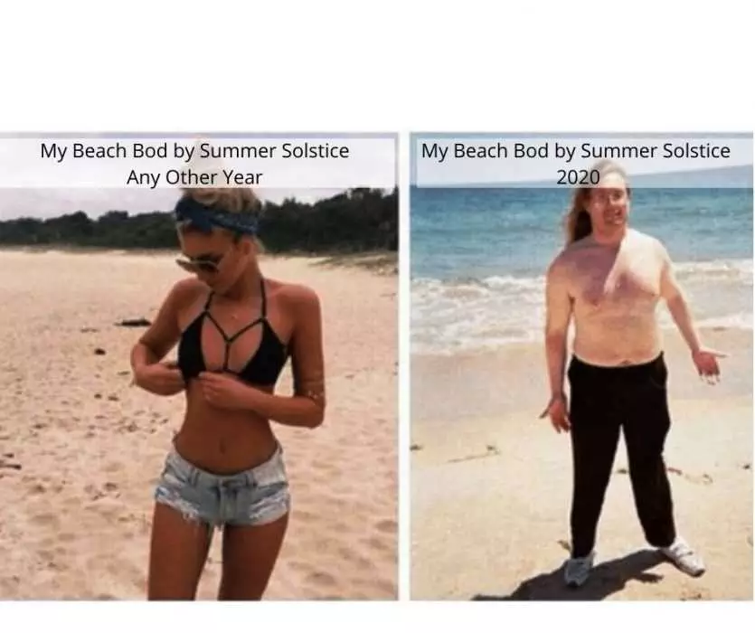 My-Progress-On-Working-On-My-Beach-Bod-By-Summer-Solstice-Any-Other-Year Summer Solstice Beach Bod 2020 Meme