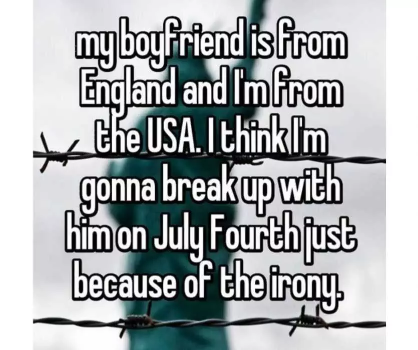 American-4Th-Of-July Whisper About An American Girl Wanting To Break Up With Her British Boyfriend On 4Th Of July Meme