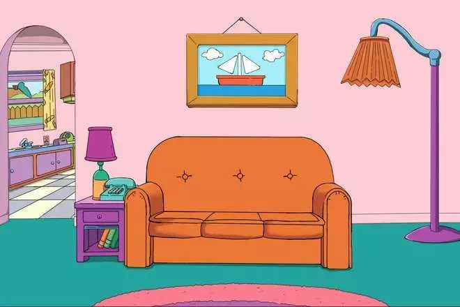 Zoom Background Featuring The Simpson'S Living Room