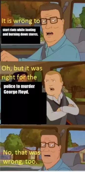 Meme About Bobby And Hank Talking About Riots
