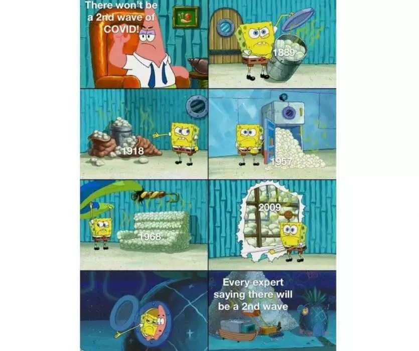 Spongebob Squarepants Meme About Second Wave Of Covid19