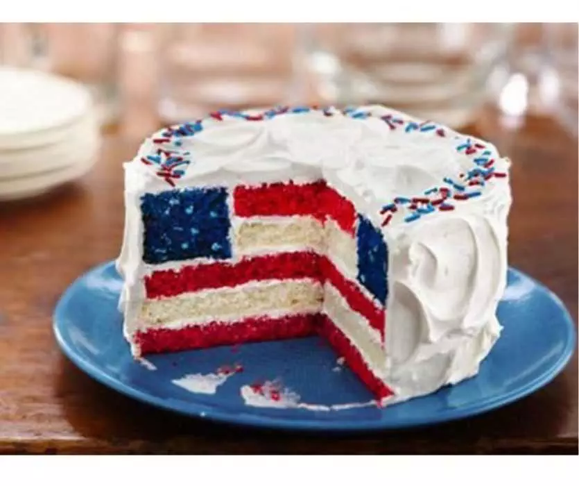 Meme Of Cake Featuring Stars And Stripes On Inside