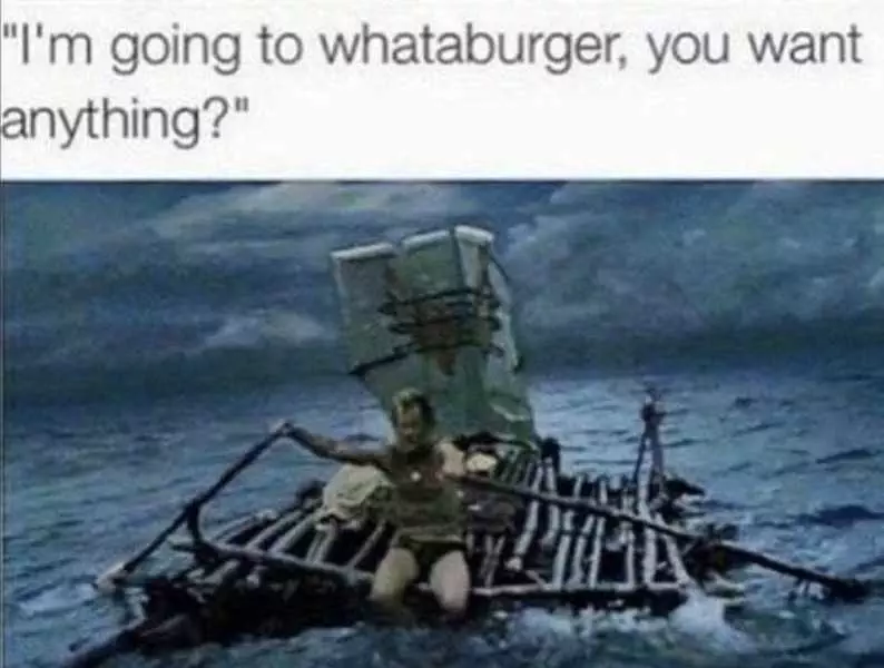 Texan On Home Built Raft Going To Whataburger In Hurricane