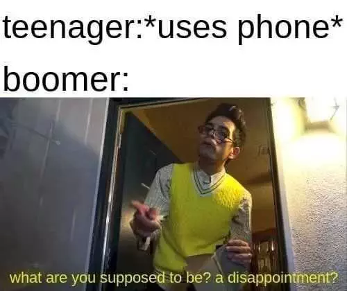 Ok Boomer Meme Satirizing When A Teenager Uses Phone