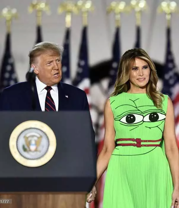 Melania Green Screen Dress Memes Pepe Version