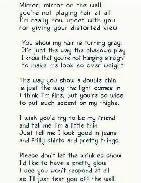 Funny Poems About Getting Old  Mirror Mirror