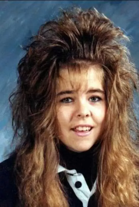 School Photo Meme Of Big Hair 80'S