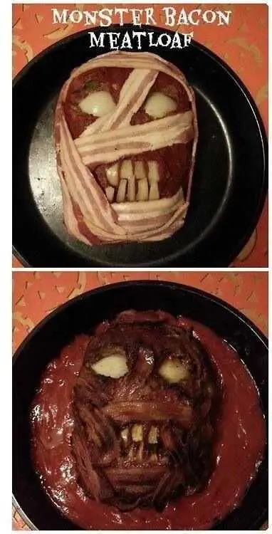 Fail-Monster-Bacon-Meatloaf Halloween Fail Bacon Meatloaf