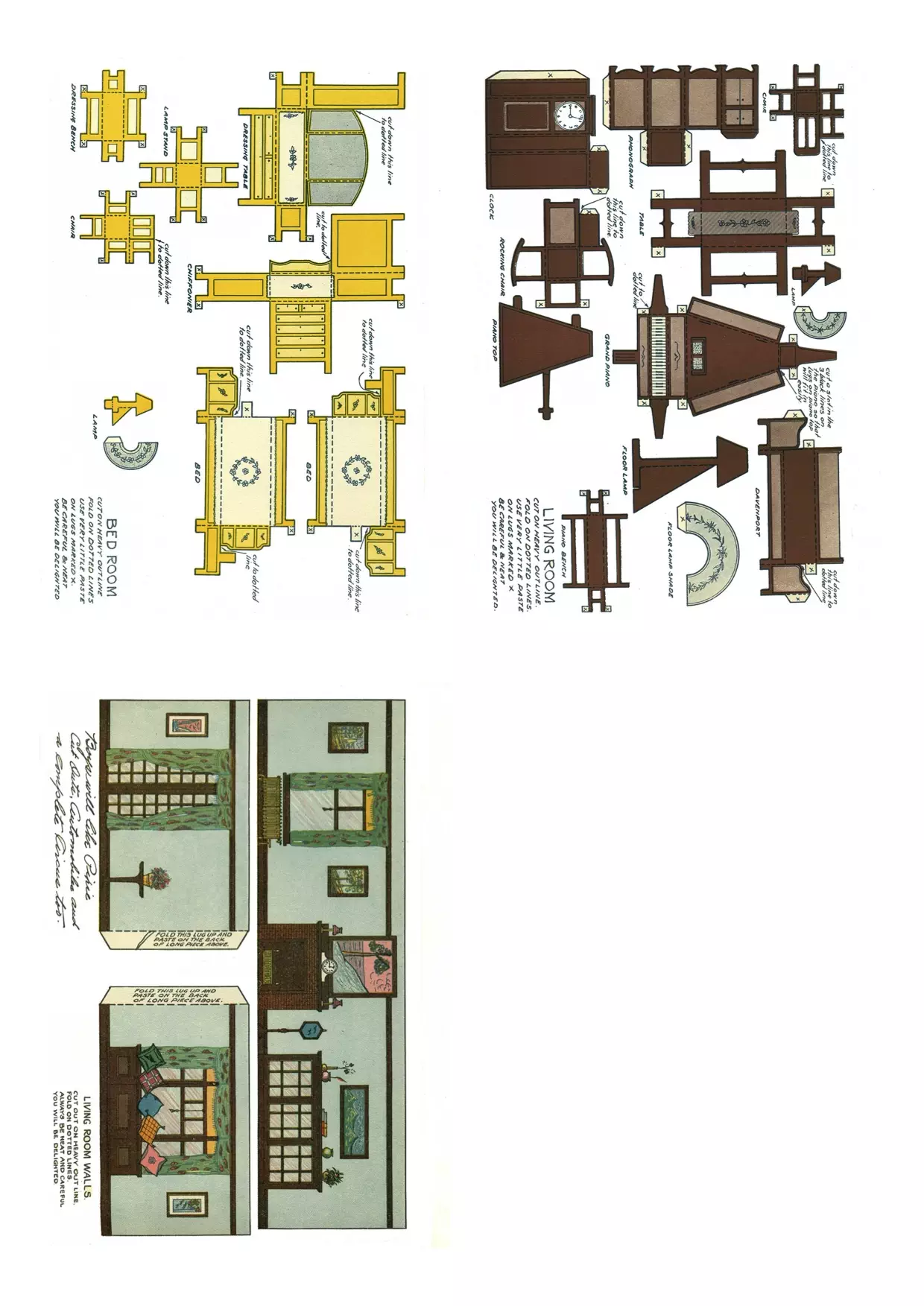 1920 Furniture And House Paper Cutout 1