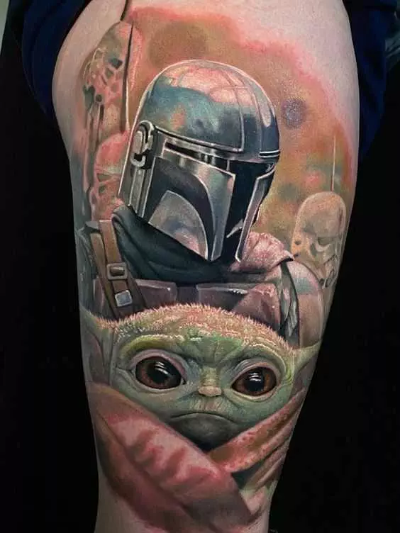 Cool Star Wars Tattoo  Yoda And Hunter