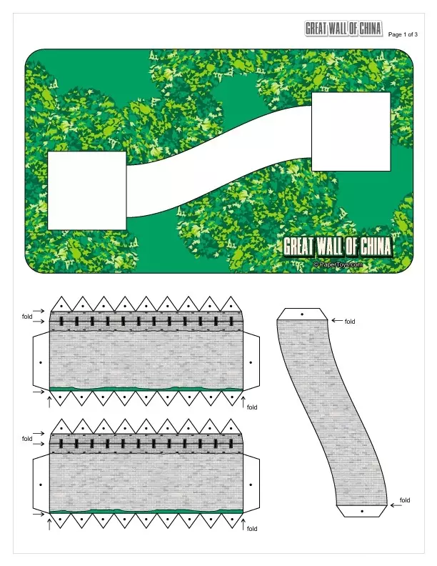 Great Wall Of China Model Paper Cutout 1