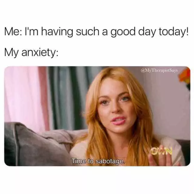 Funny Anxiety Memes  Can'T Let A Good Day Go To Waste