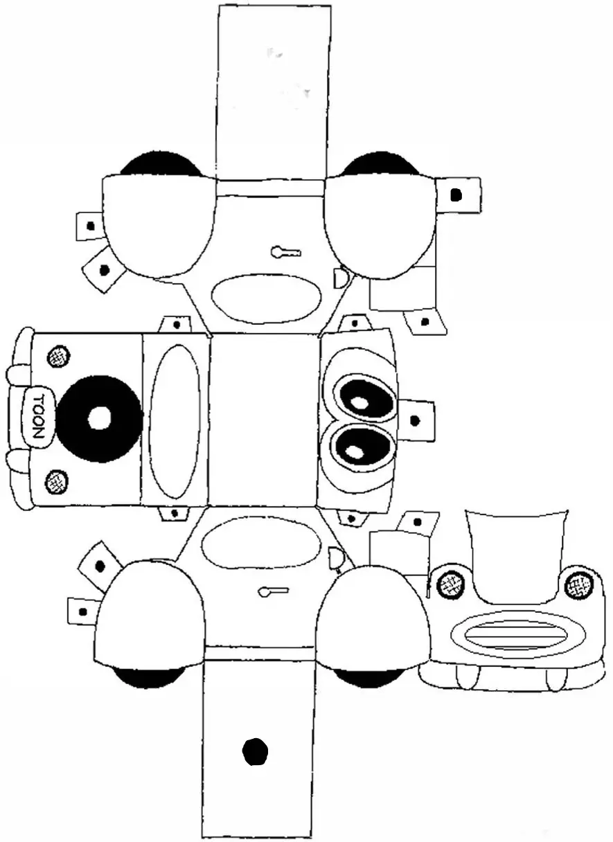 Cartoon Car Paper Cutout 1