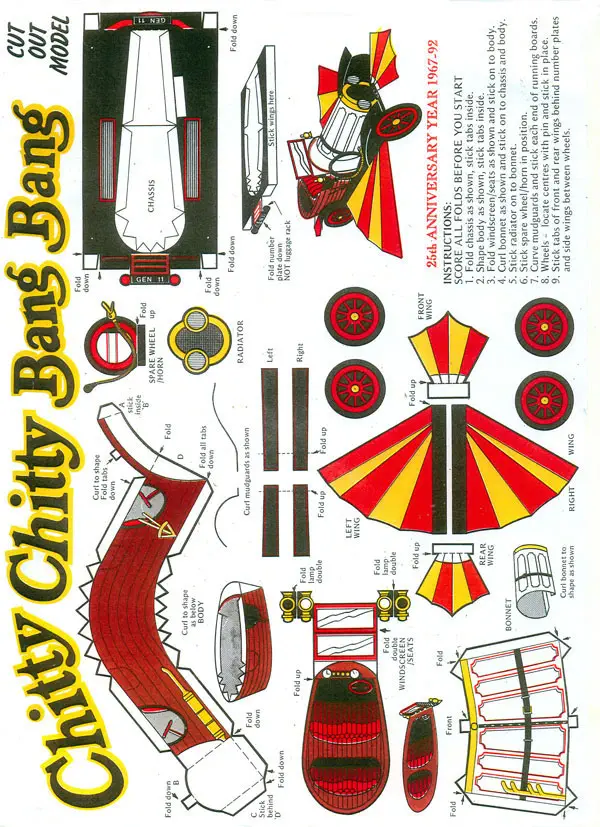 Chitty Bang Bang Car Paper Cutout 1