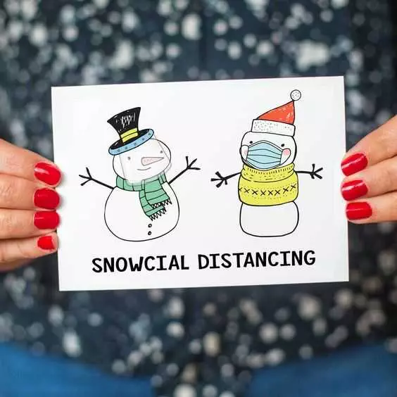 Funny Christmas Card Fails  Snowcial Distancing