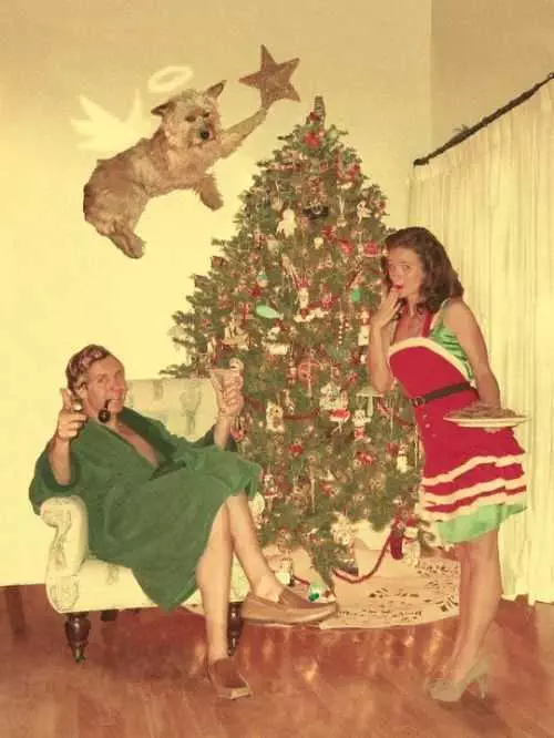 Christmas Win Fail Card Tree Vintage