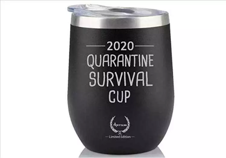 Christmas Gag Gifts  Quarantine Survival Cup 2020 Black