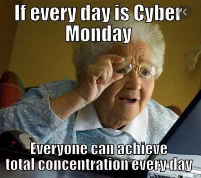 Cyber Monday Meme  Concentrating Hard