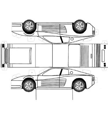 Ferrari Testarosa Paper Cutout 1