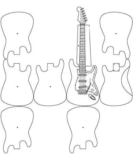 Guitar Paper Cutout 1