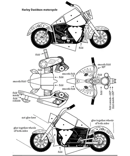 Harley Motorbike Paper Cutout 1