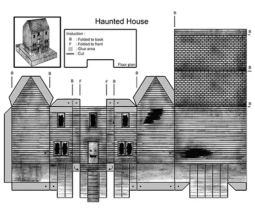 Haunted House Paper Cutout 1