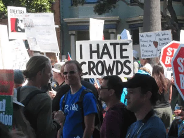 Funny Protest Sign Memes  I Hate Crowds