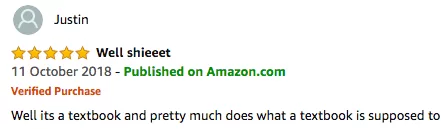 Funny Amazon Review  Textbook