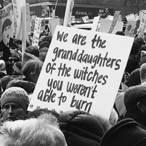 Funny Protest Sign Memes  Granddaughters Of Witches You Couldn'T Burn