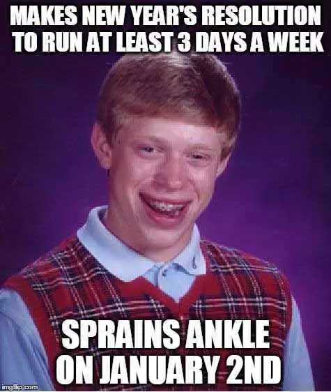 Funny New Years Resolution Memes  Sprains Ankle