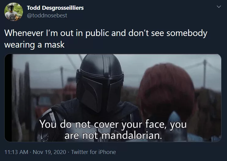 Funny Mandalorian Memes  Face Mask Nazi