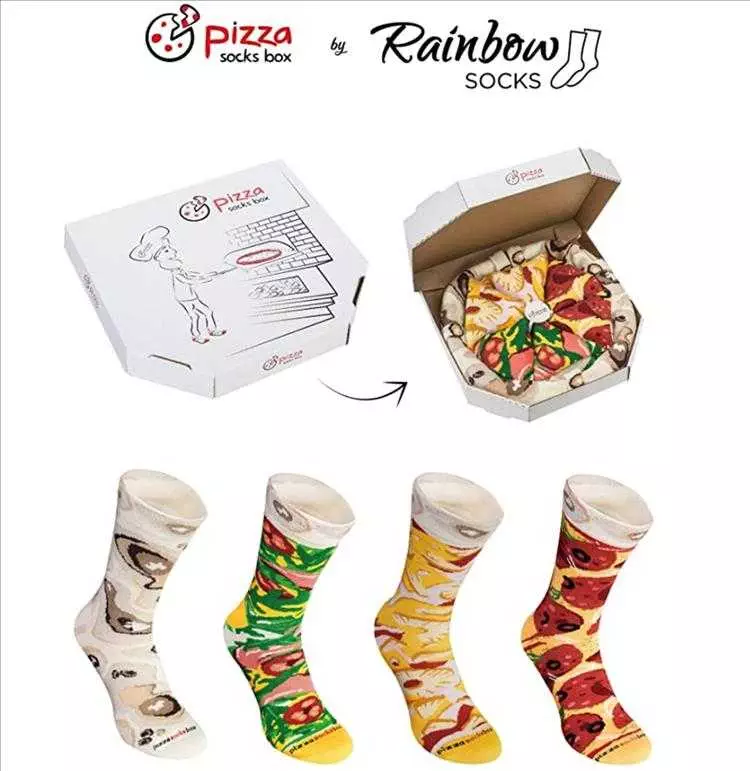 Funny Christmas Gift  Pizza Socks Box