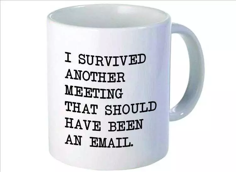 White Elephant Present Ideas  Survived Another Meeting Mug