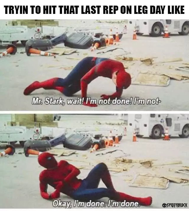 Funny Gym Memes  Spider Man Not Done
